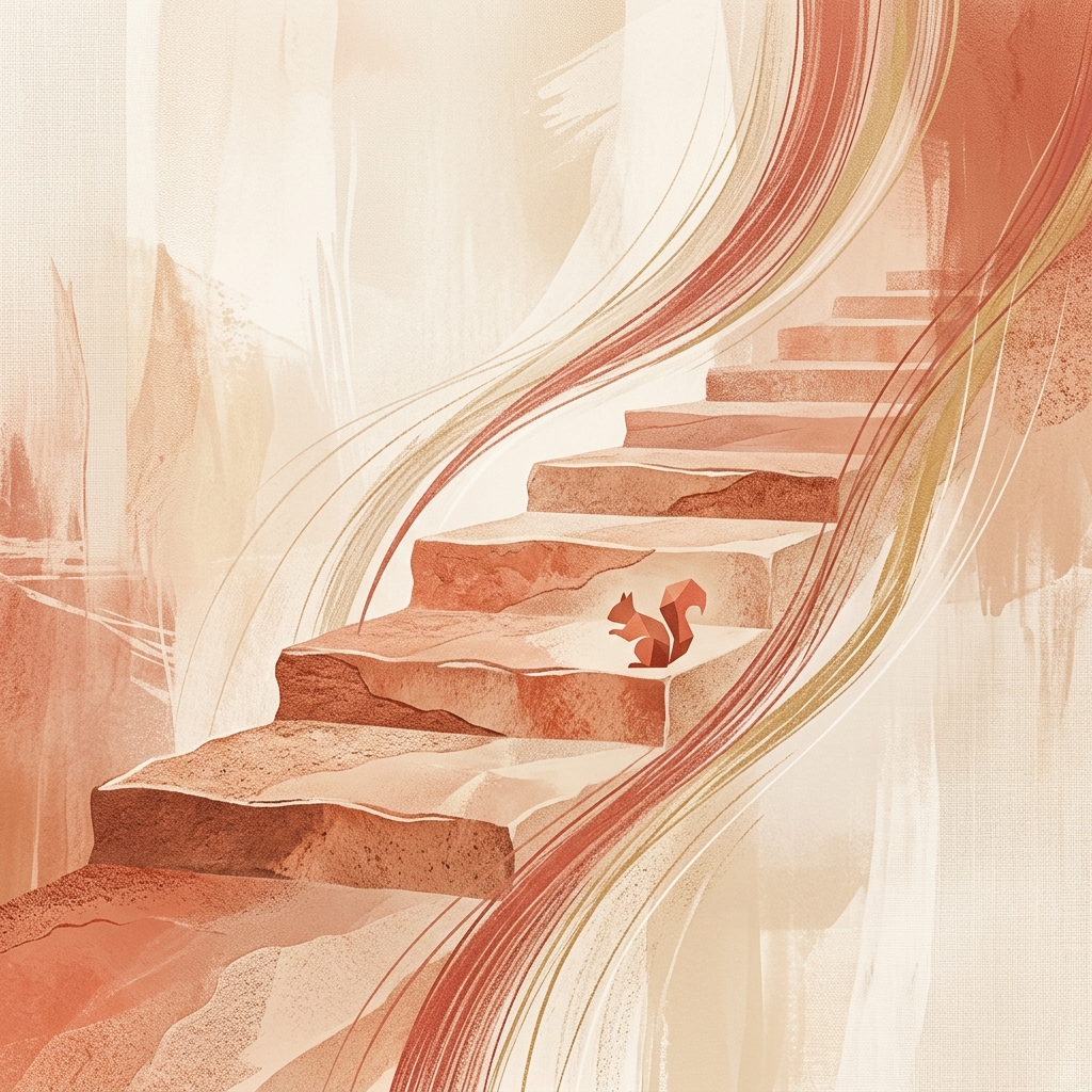 Abstract stone steps showing an individual career path