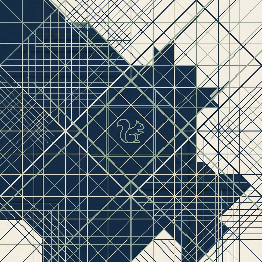Geometric lines representing systems and organizational frameworks